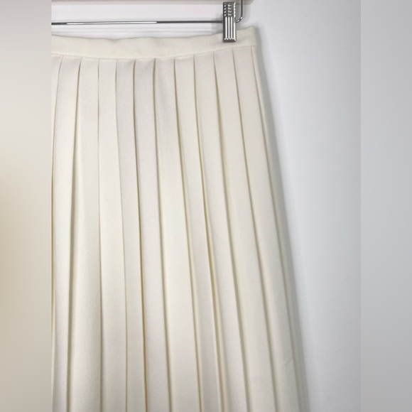 Vintage St Michael Pleated Cream Long Tennis Skirt Size 8 - Picture 7 of 14